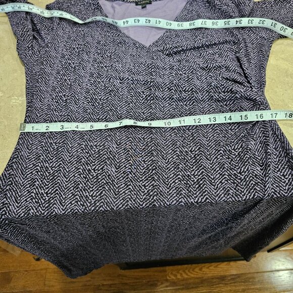 Women's Talbots Chevron Print Faux Wrap Dress Purple/Black Size‎ L - Picture 4 of 6